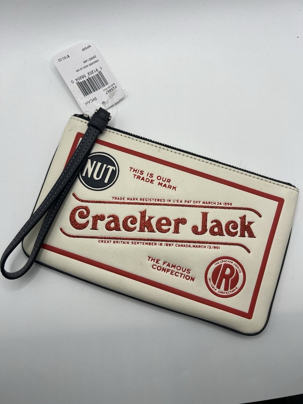 Coach Large Wristlet Leather Cracker Jack’s New With Tags novelty Pouch